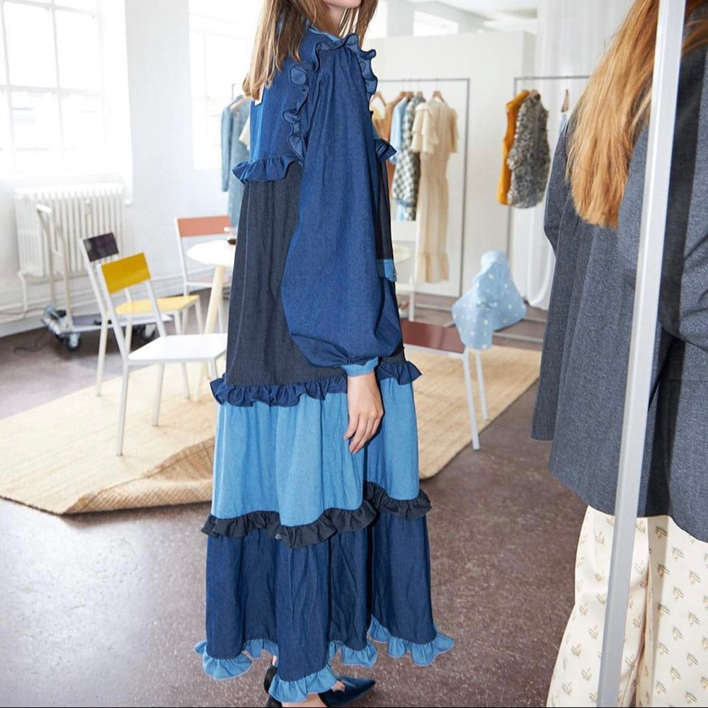 Stella Nova Linnea Chambray Maxi Dress EU Size 38 (US 8) Womens NWT Shopbop